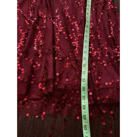 NWT Southern Fried Chics Burgundy Mesh Sequined Dress Size XXL - Picture 5 of 7